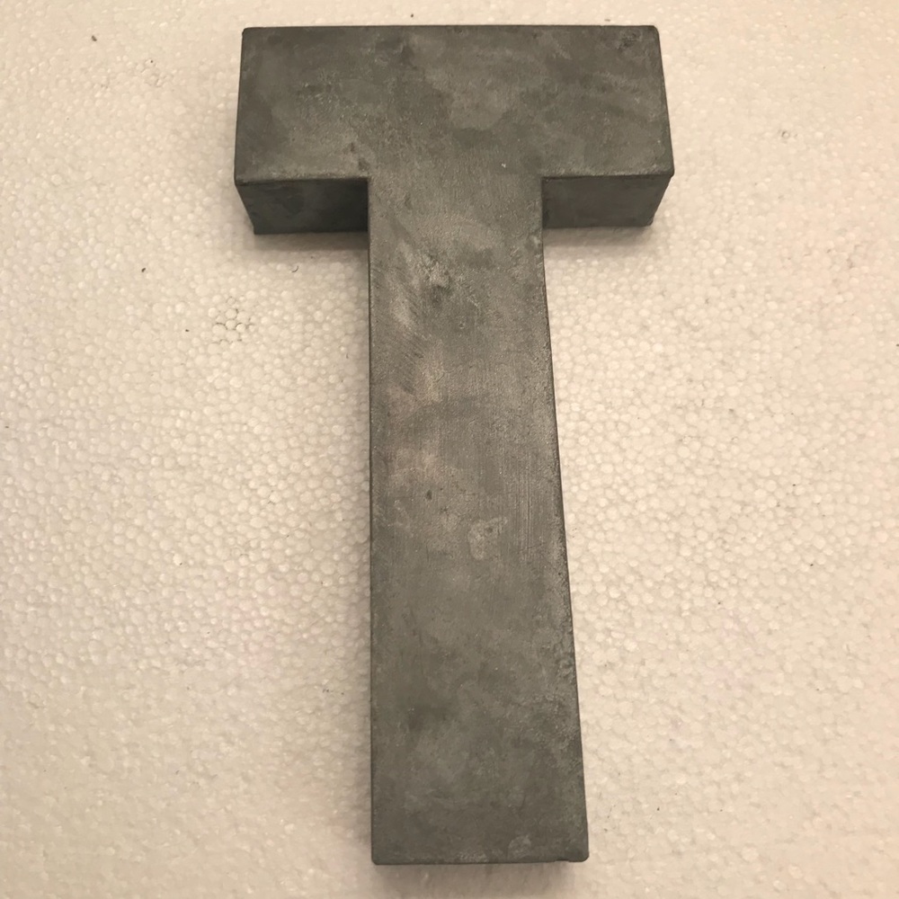 Anthropologie Gray Metal Letter T Wall Decor